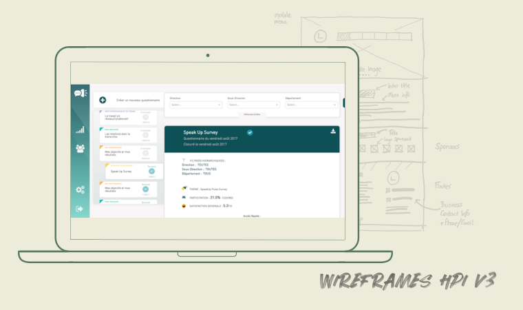 Wireframes application métier SAAS